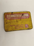 Boîte publicitaire ancienne Codethricine métal jaune pastilles vintage