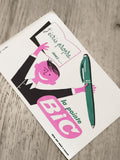 Publicité ancienne BIC stylisée, affiche vintage écriture propre, années 60