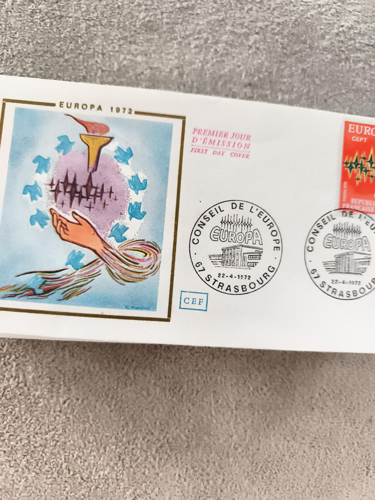 Lettre Premier Jour EUROPA 1972 Strasbourg CEF ancienne philatélie FDC