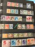 Lot anciens timbres oblitérés Roumanie collection philatélie portraits couleurs