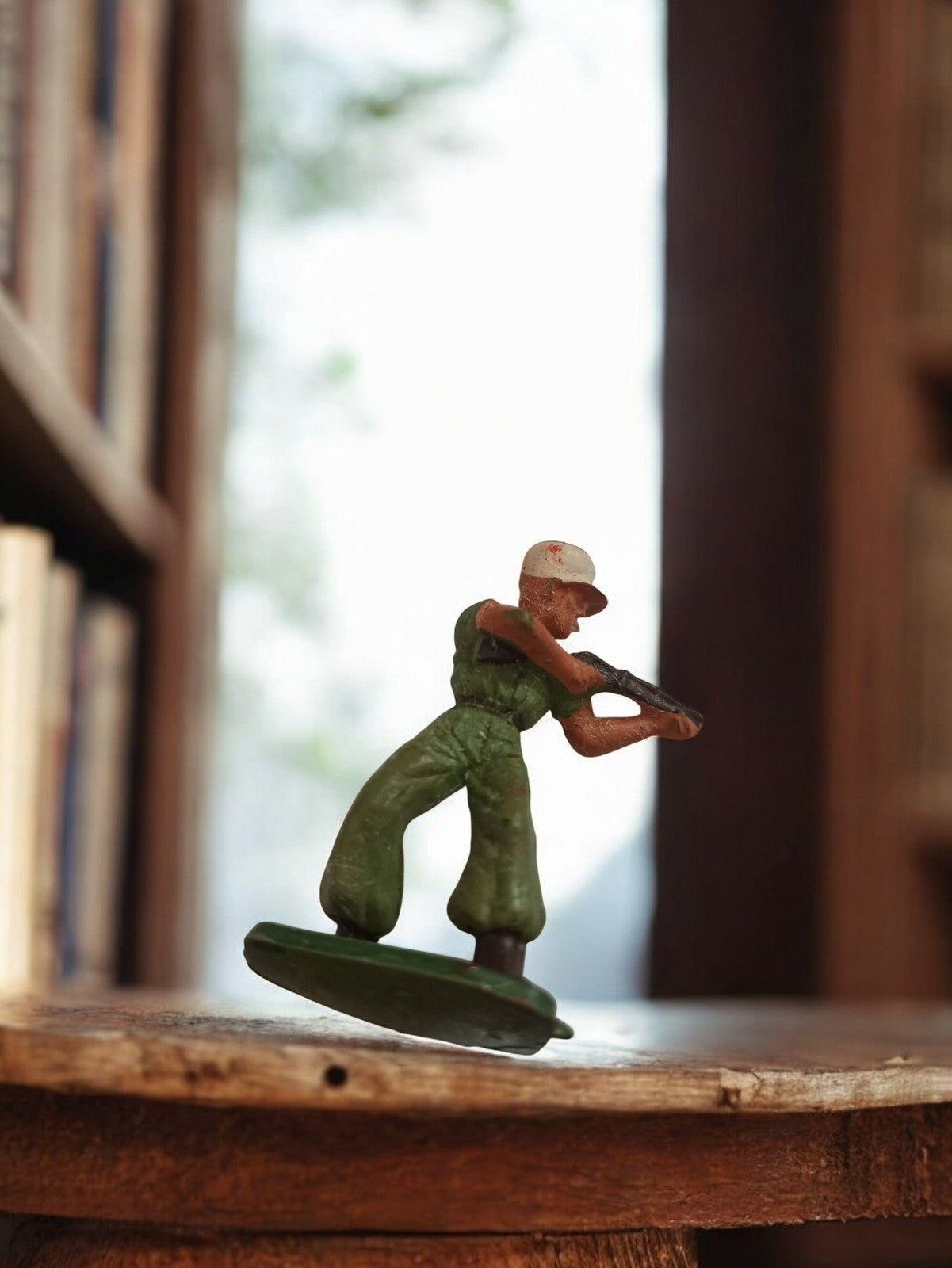 Figurine soldat Starlux vintage verte, statuette militaire rétro occasion