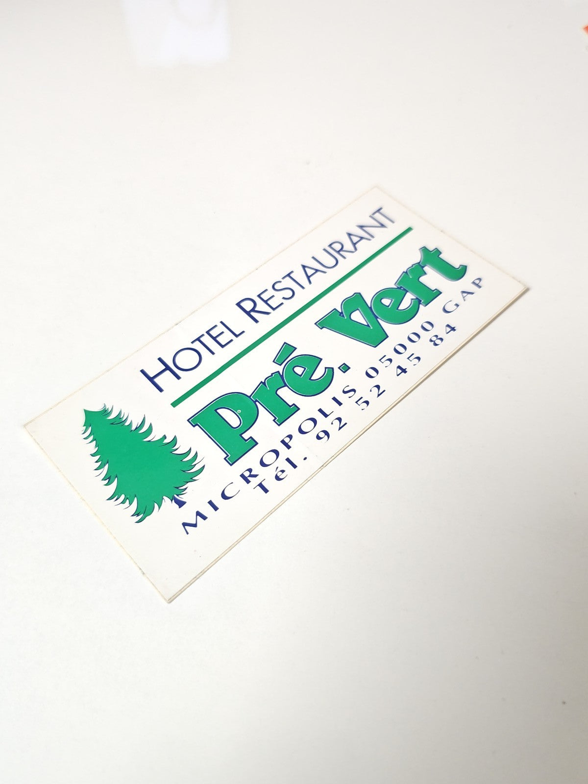 Vintage grand autocollant publicitaire ancien Prè Vert rétro collection déco