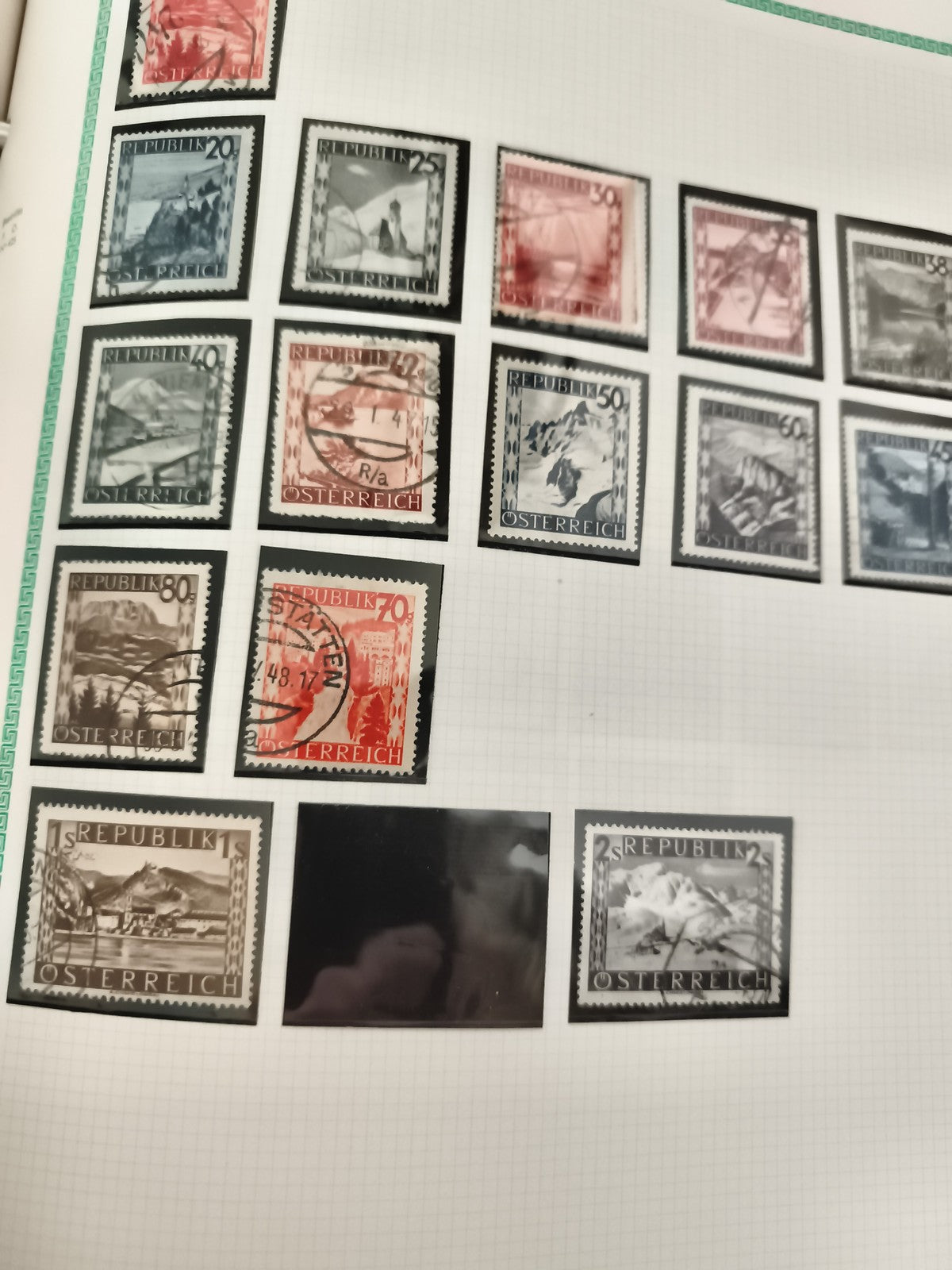 Timbres Autriche OSTERRREICH oblitérés paysages montagne philatélie