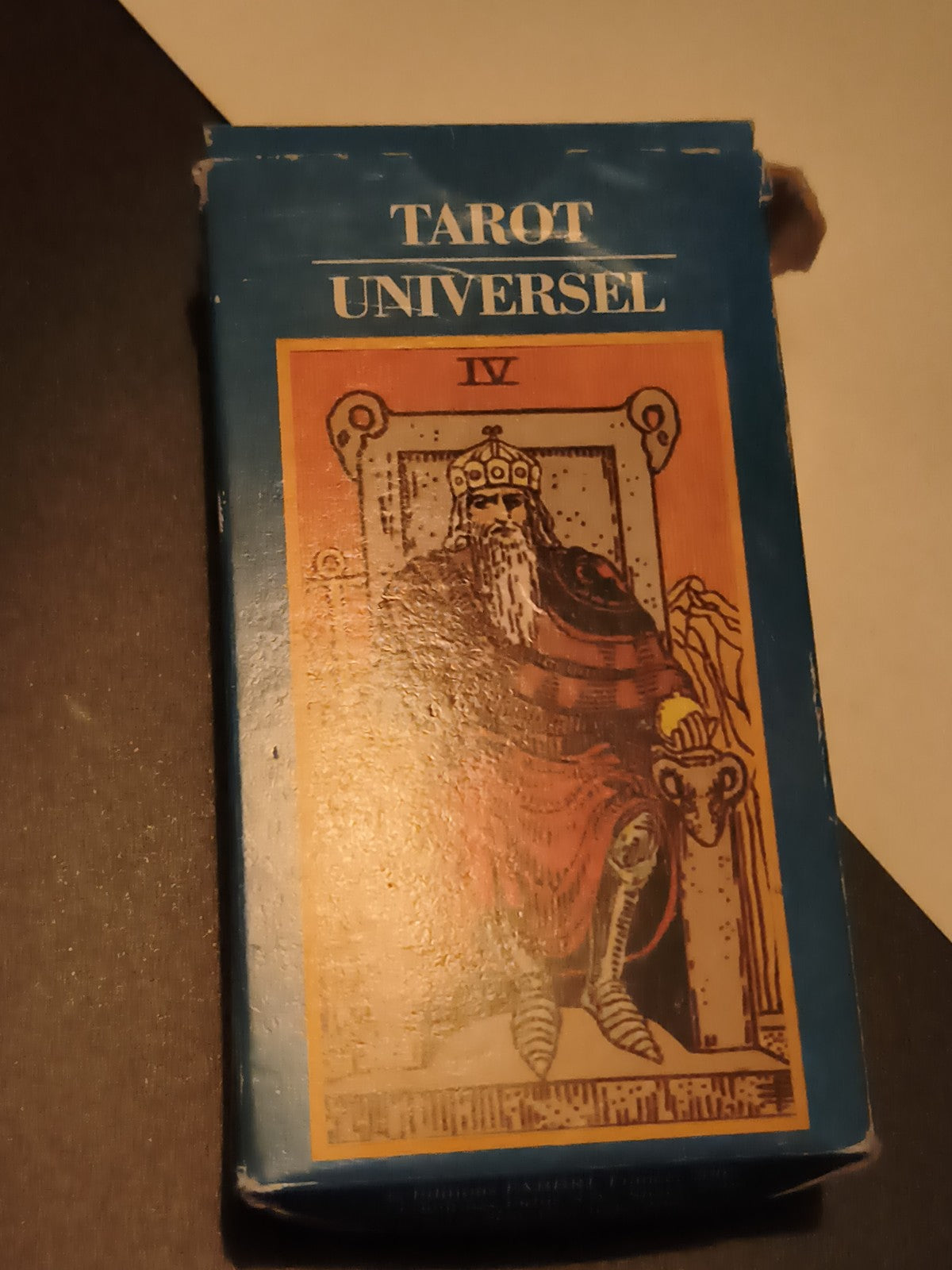 Jeu de tarot universel boîte bleue, illustration Empereur IV, cartomancie