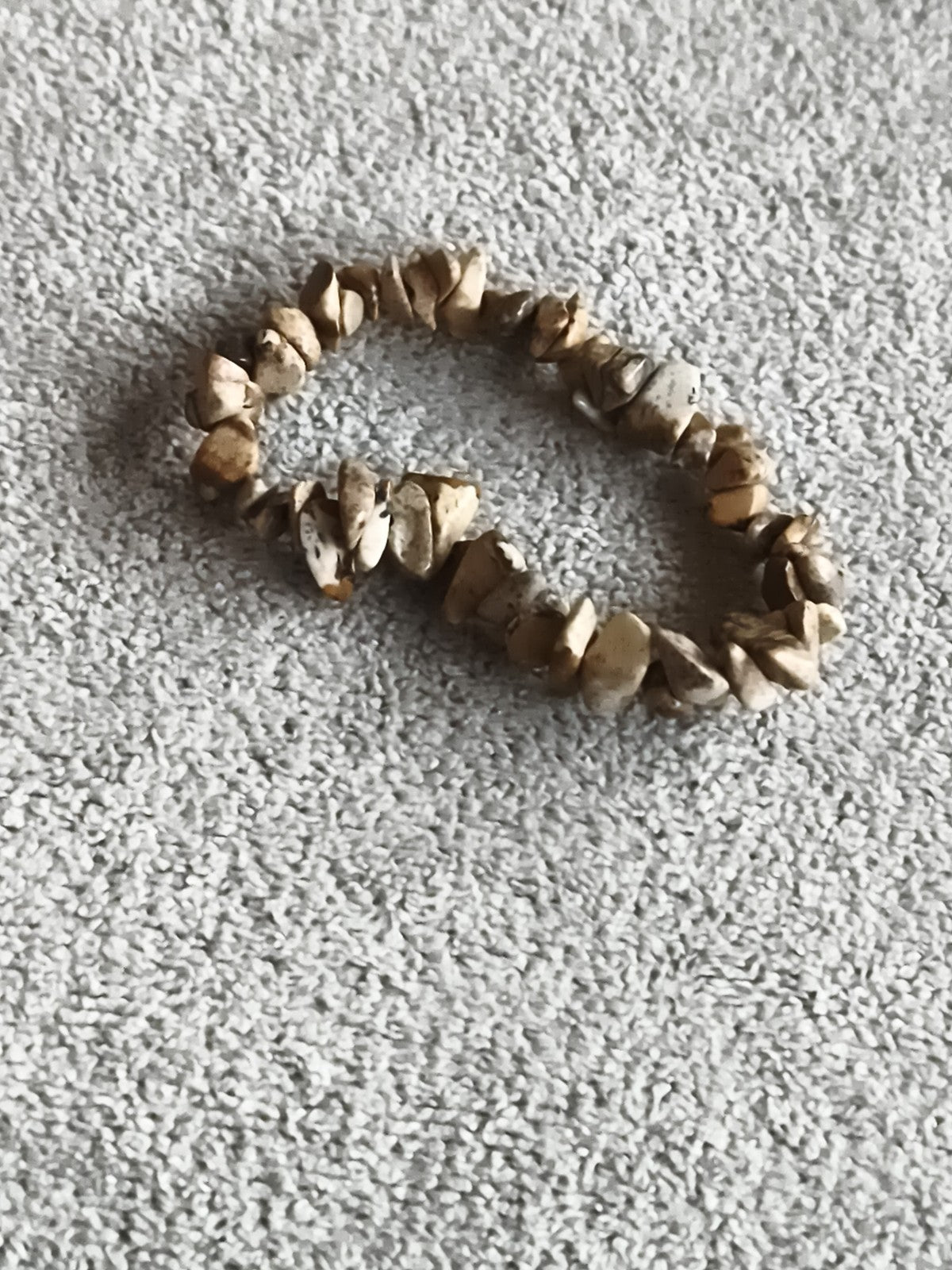 Bracelet pierres naturelles marron beige, perles irrégulières, bijou fantaisie