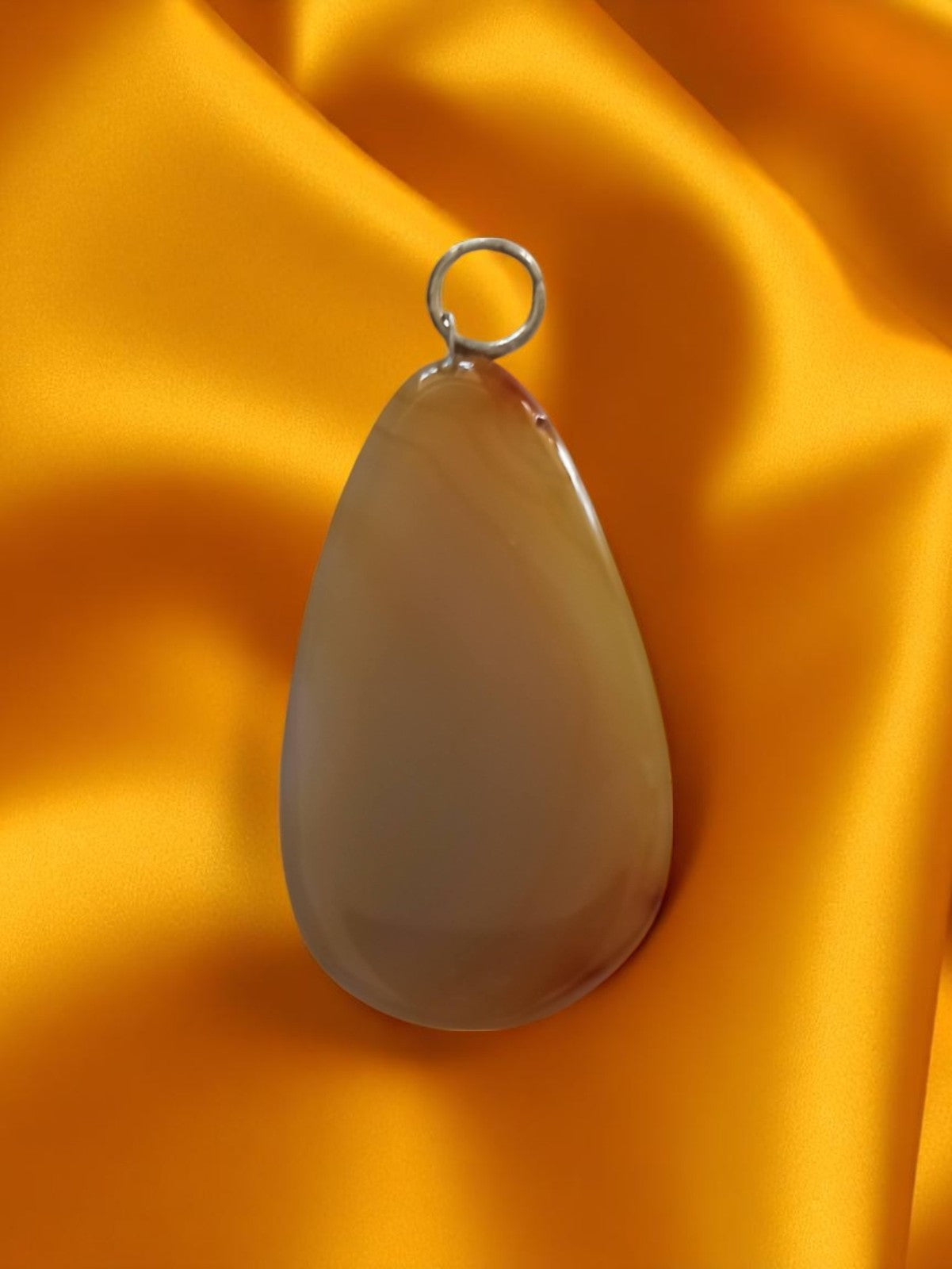 Pendentif vintage goutte agate naturelle, design unique, pierre semi-précieuse