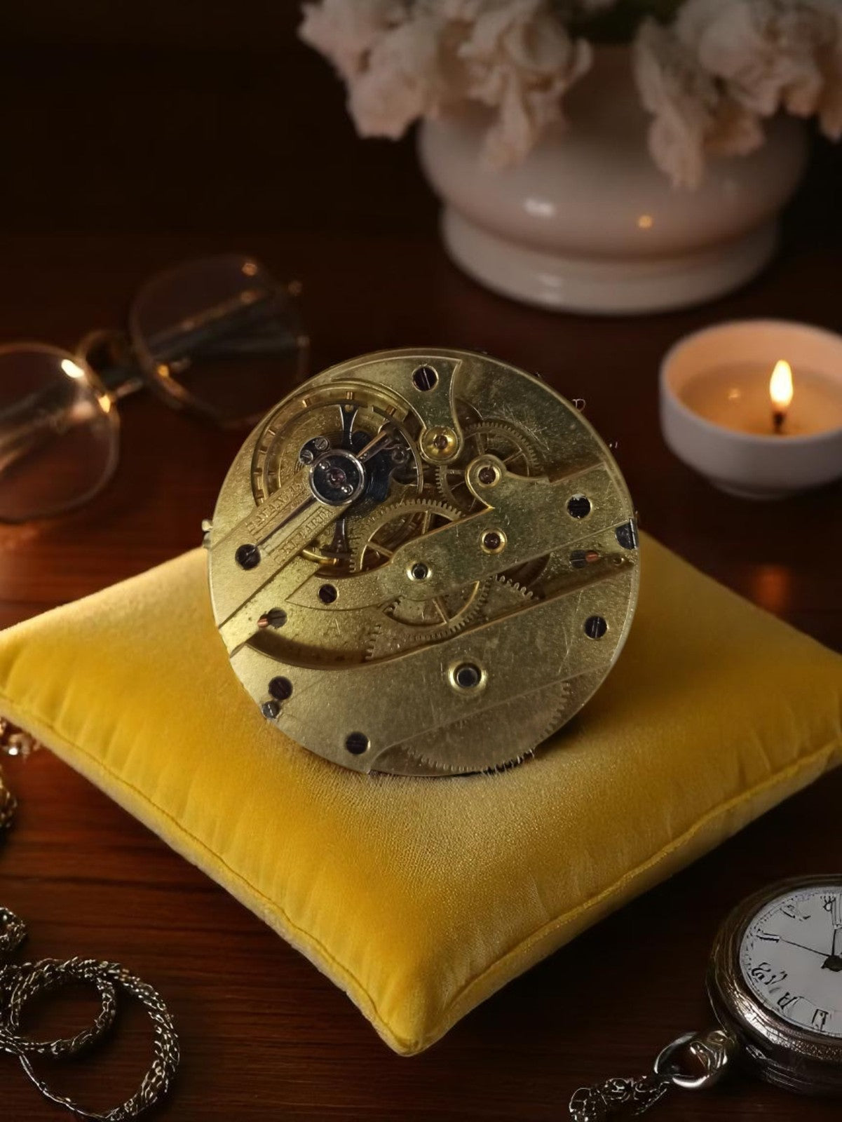 Cadran de montre à gousset vintage non testé - Marque Ancienne