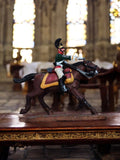 Figurine plomb cavalier napoléonien à cheval peint main décor militaire