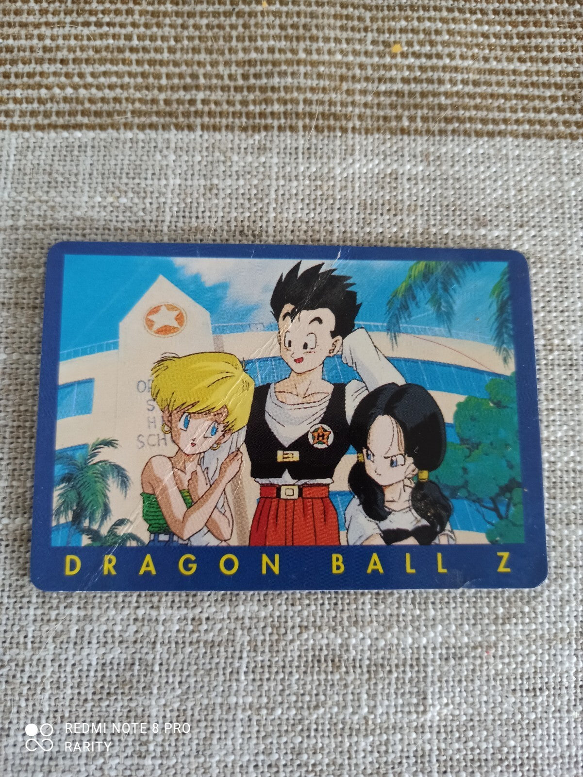 Carte Dragon Ball Z vintage rare, Gohan Videl lycée, anime DBZ années 90