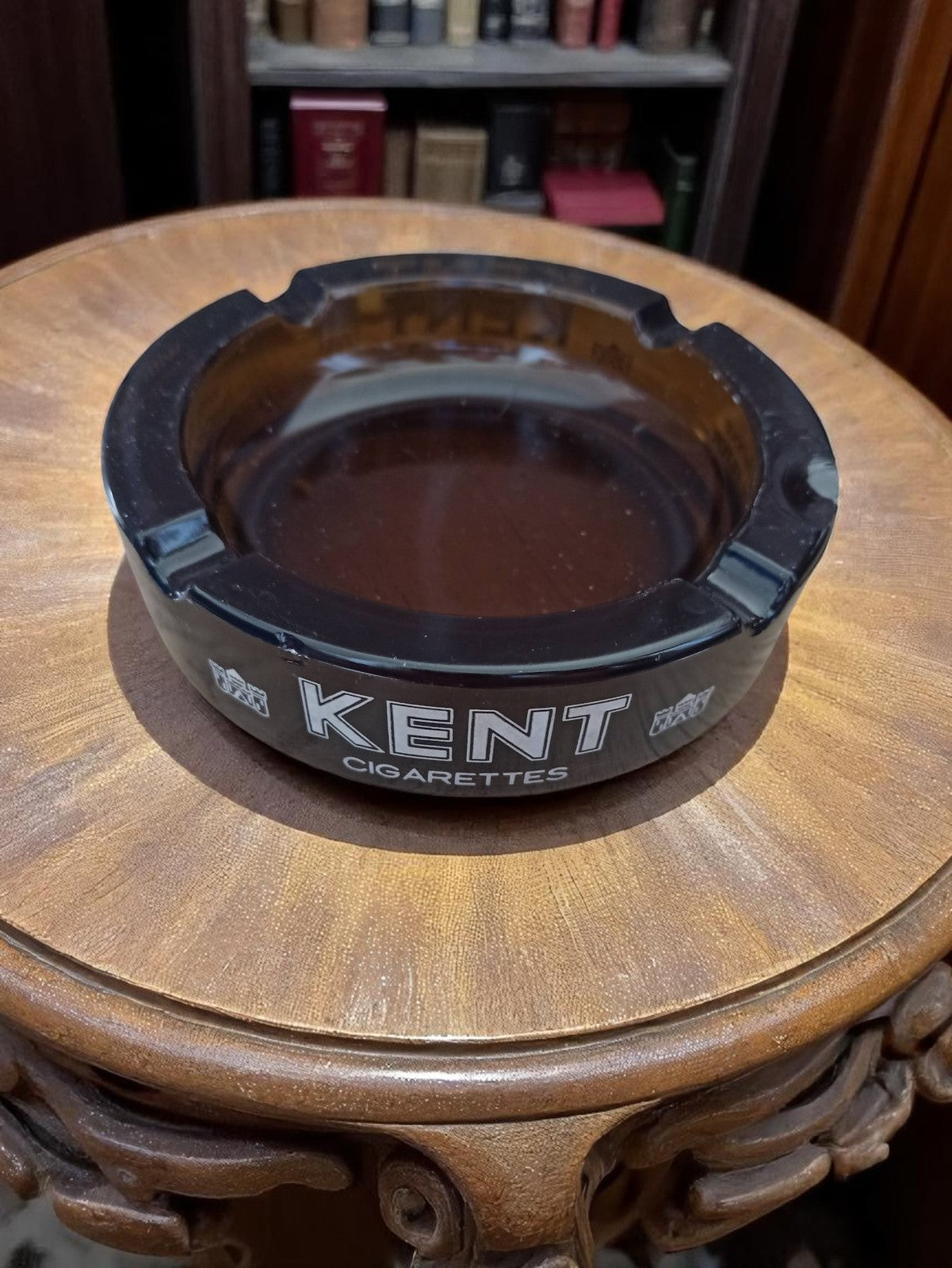 Cendrier publicitaire Kent vintage en verre soufflé