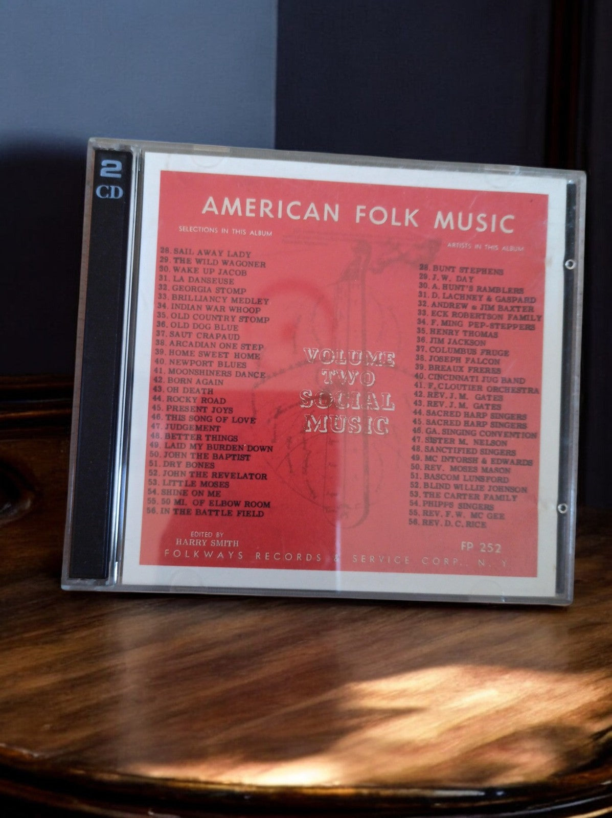 CD American Folk Music 2CD Folkways Social Music FP252 Jaquette Rouge