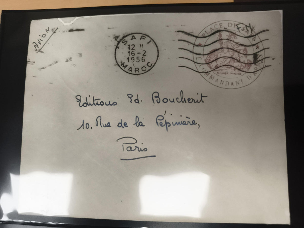 Lettre affranchie Maroc 1956 cachet Safi avion, timbre République Française