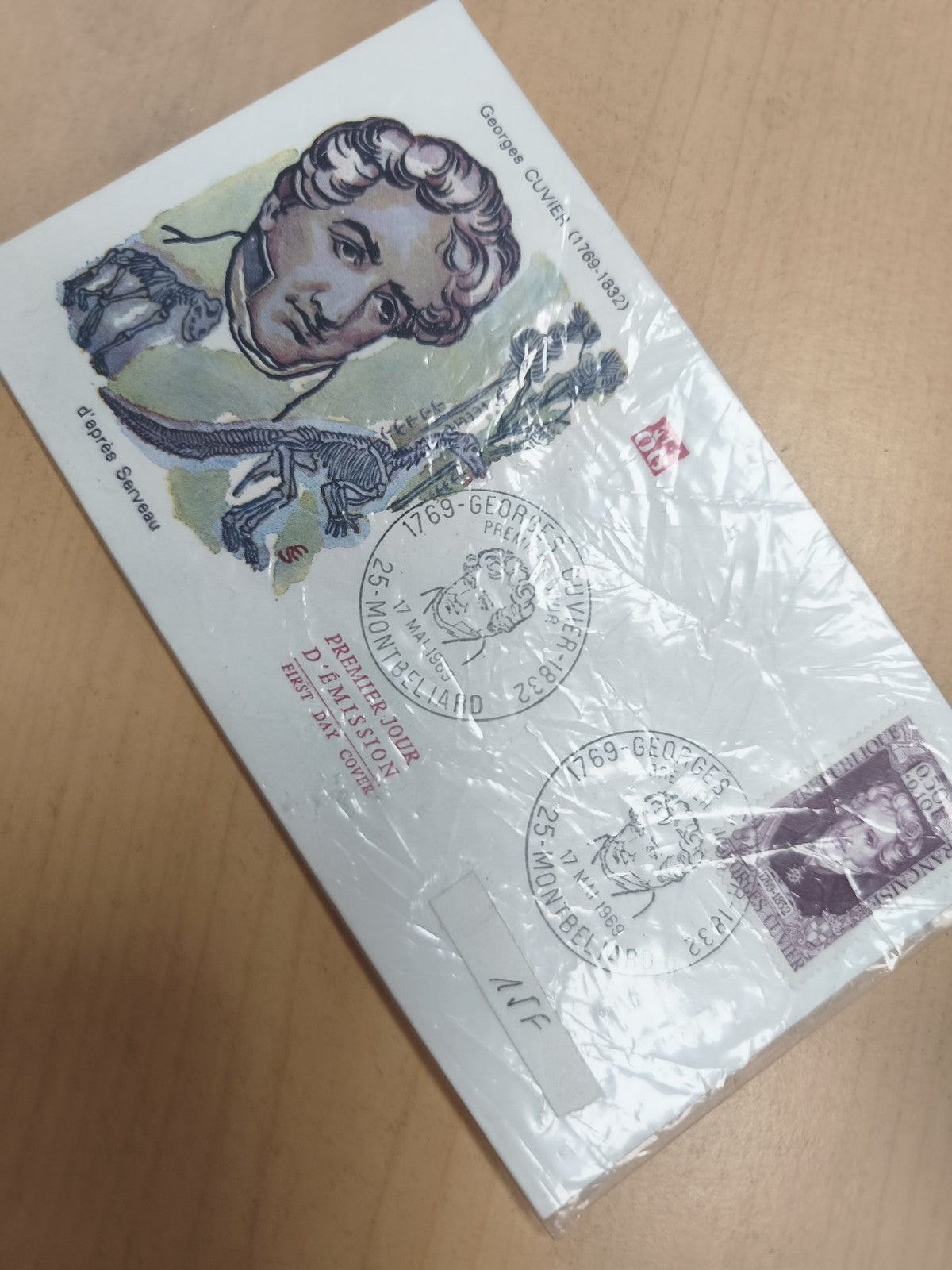 Enveloppe Premier Jour Georges Cuvier 1969 Montbéliard philatélie FDC
