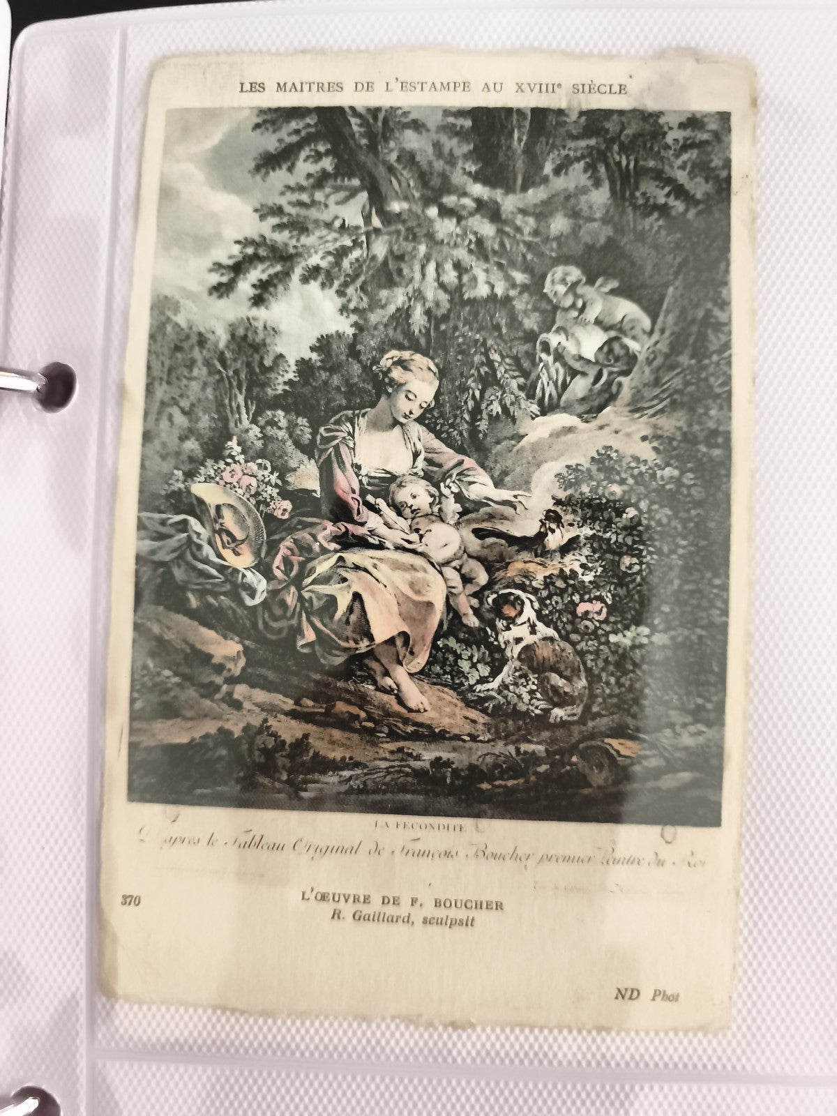 Carte postale ancienne XVIIIe L’œuvre de F. Boucher La Pêcndière ND Photo