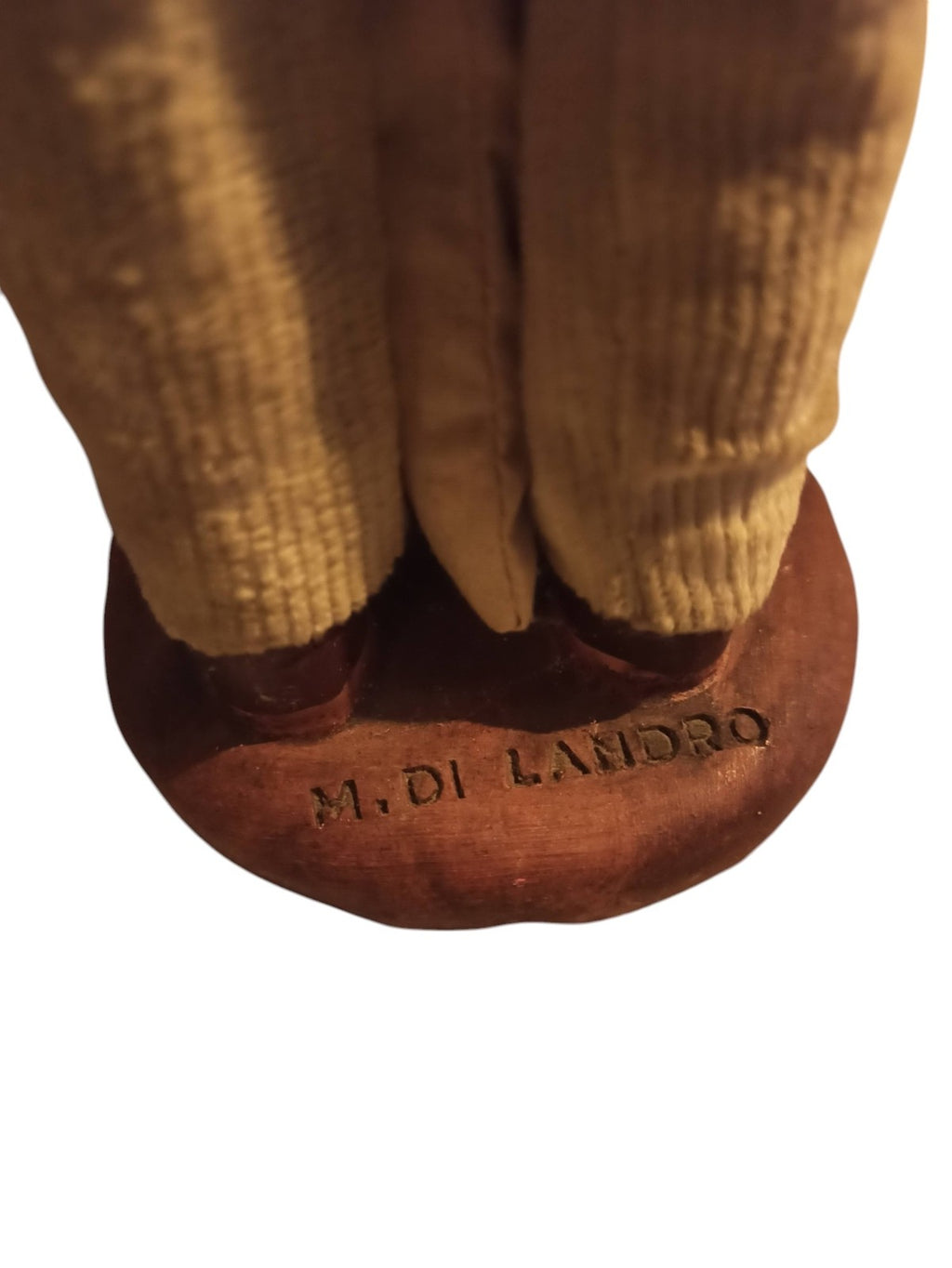 Santon ancien Provence 25cm argile signé Landro figurine habillée vintage