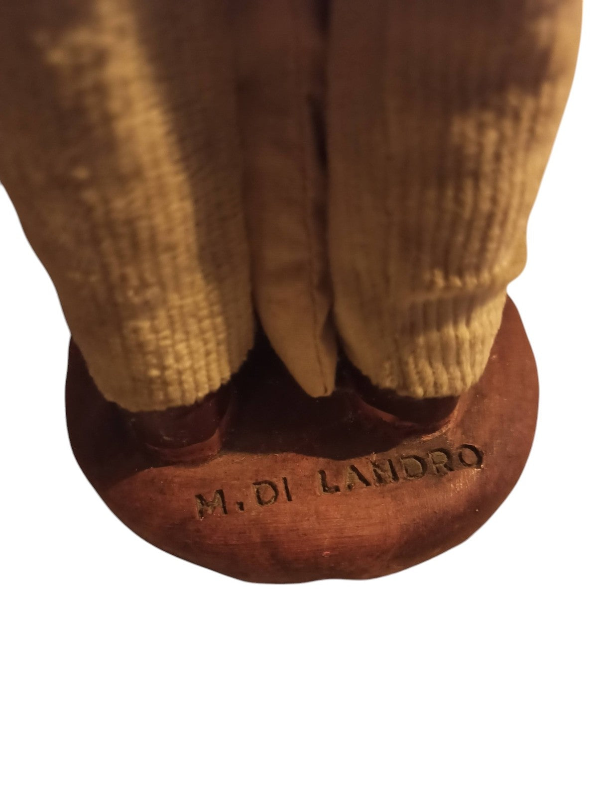 Santon ancien Provence 25cm argile signé Landro figurine habillée vintage