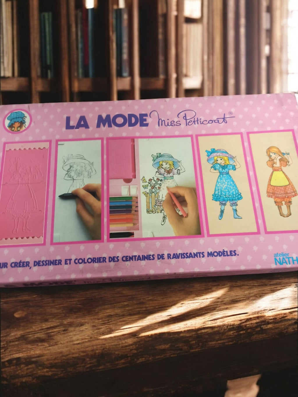 Jeu créatif vintage Miss Petticoat La Mode, coffret dessin rétro atelier Nathan