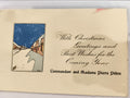 Carte postale ancienne Noël neige illustration vintage voeux anglais