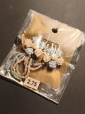 Paire de boucles d’oreilles vintage perles fleurs pastel deadstock années 80