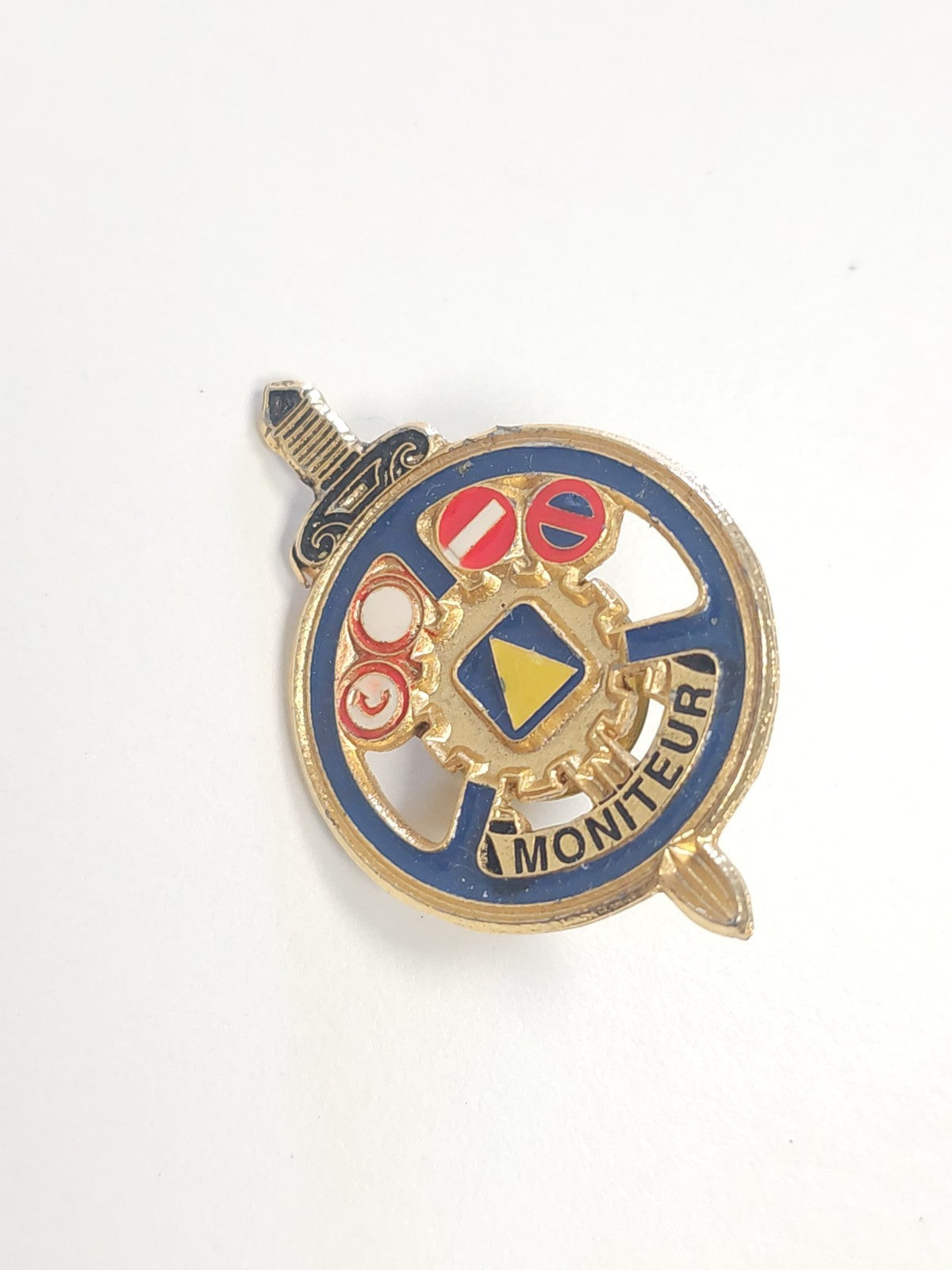Insigne moniteur auto-école militaire Drago Paris authentique badge instructeur