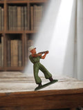 Figurine soldat Starlux vintage, militaire rétro vert chasseur ancien
