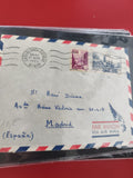 Ancienne enveloppe oblitérée Maroc 1952 pour philatéliste, Par Avion, timbres