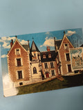 Carte postale philatélie Clos Lucé Amboise château façade timbre oblitéré
