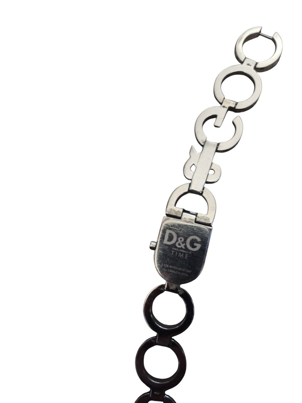 Montre femme Dolce & Gabbana vintage, bracelet cercles strass, D&G non testée