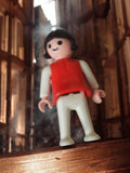 Figurine Playmobil vintage années 70 rouge blanc rétro ancien jouet personnage