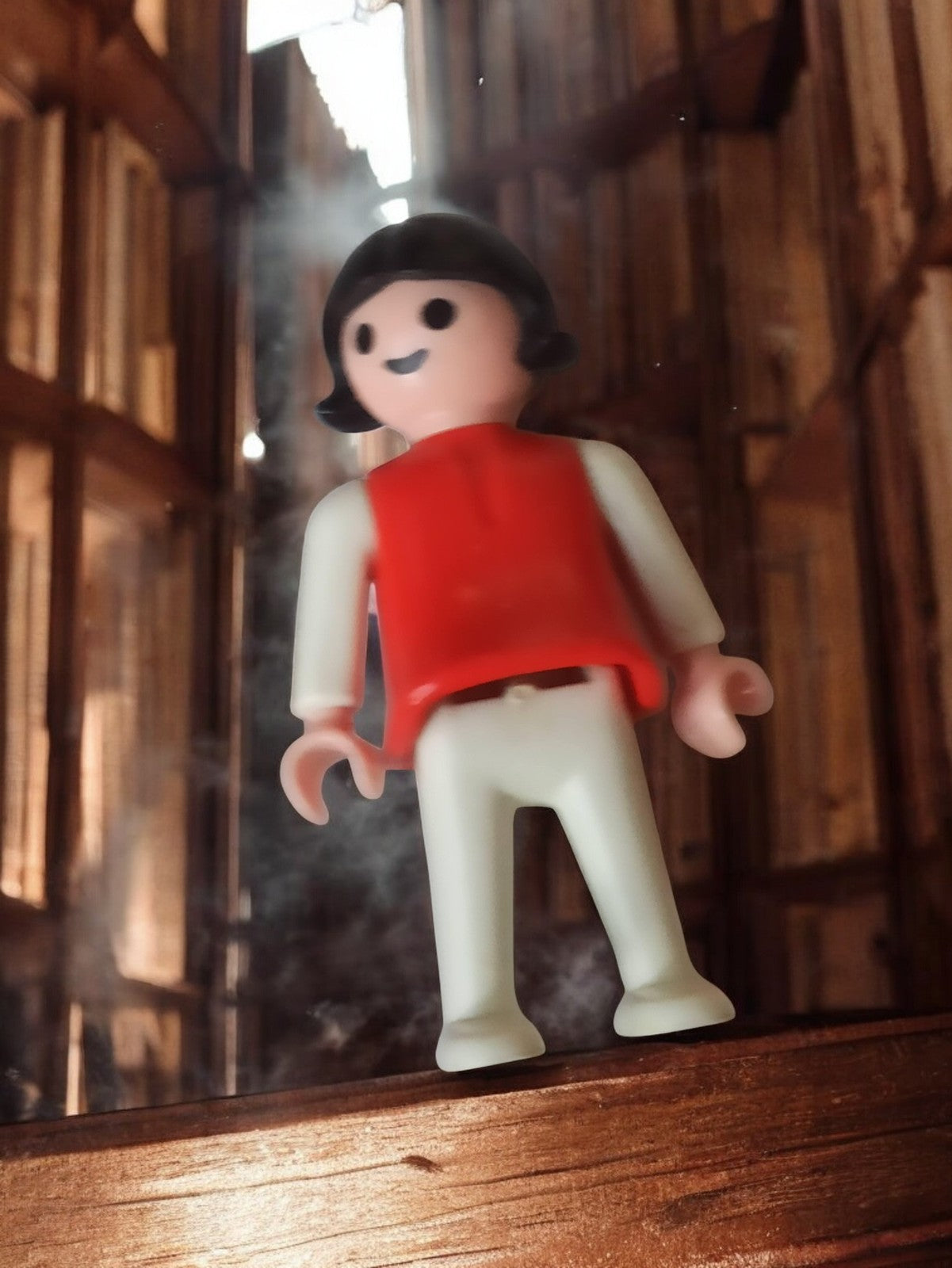 Figurine Playmobil vintage années 70 rouge blanc rétro ancien jouet personnage
