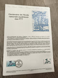 Document philatélique Centenaire École supérieure PTT 1988 timbre 3,60F oblitéré