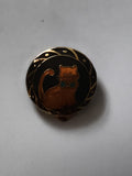 Broche vintage chat émaillé noir doré, pin's rétro motif félin élégant