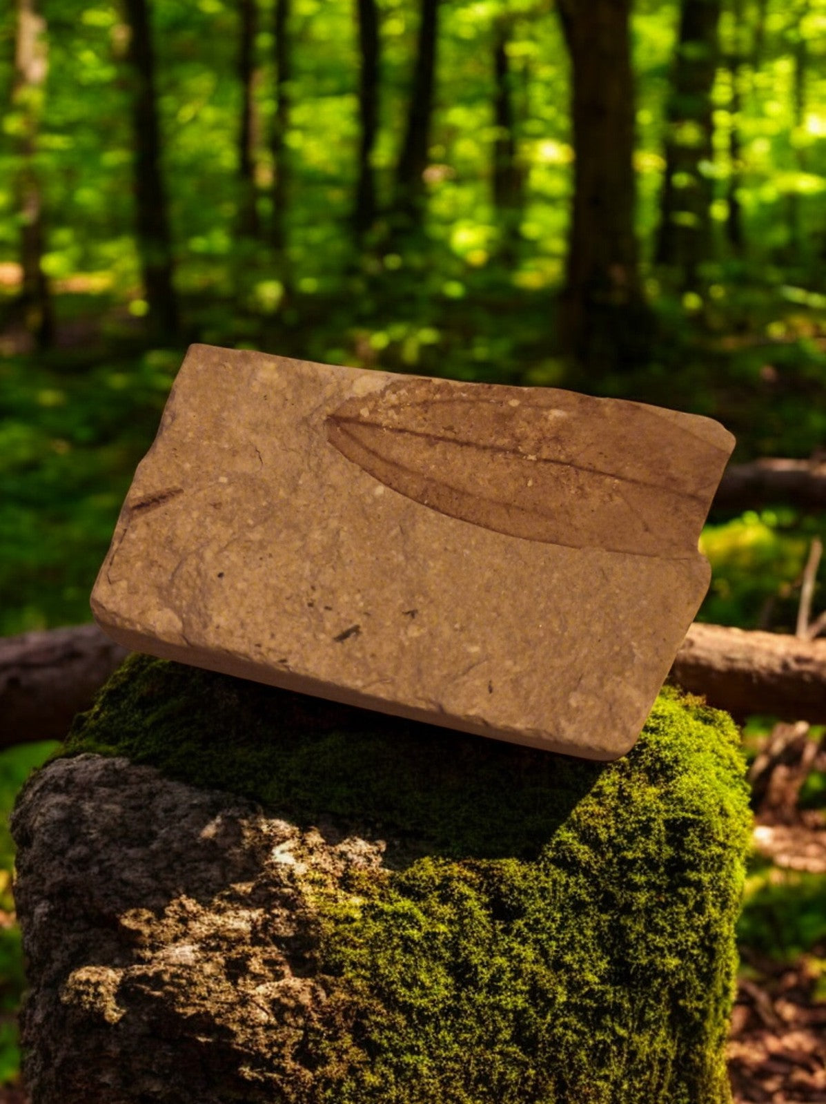 Fossile feuille fossilisée petite taille stratification naturelle