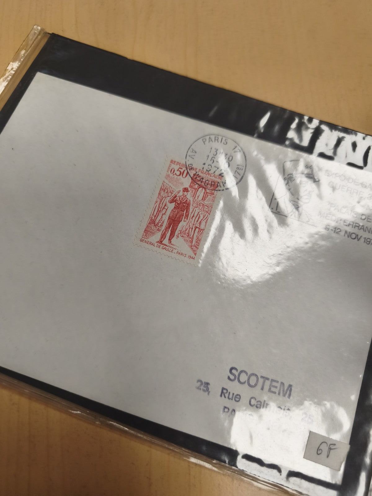 Enveloppe philatélie SCOTEM timbre 0,50 F Gaulle Paris 1974 oblitérée