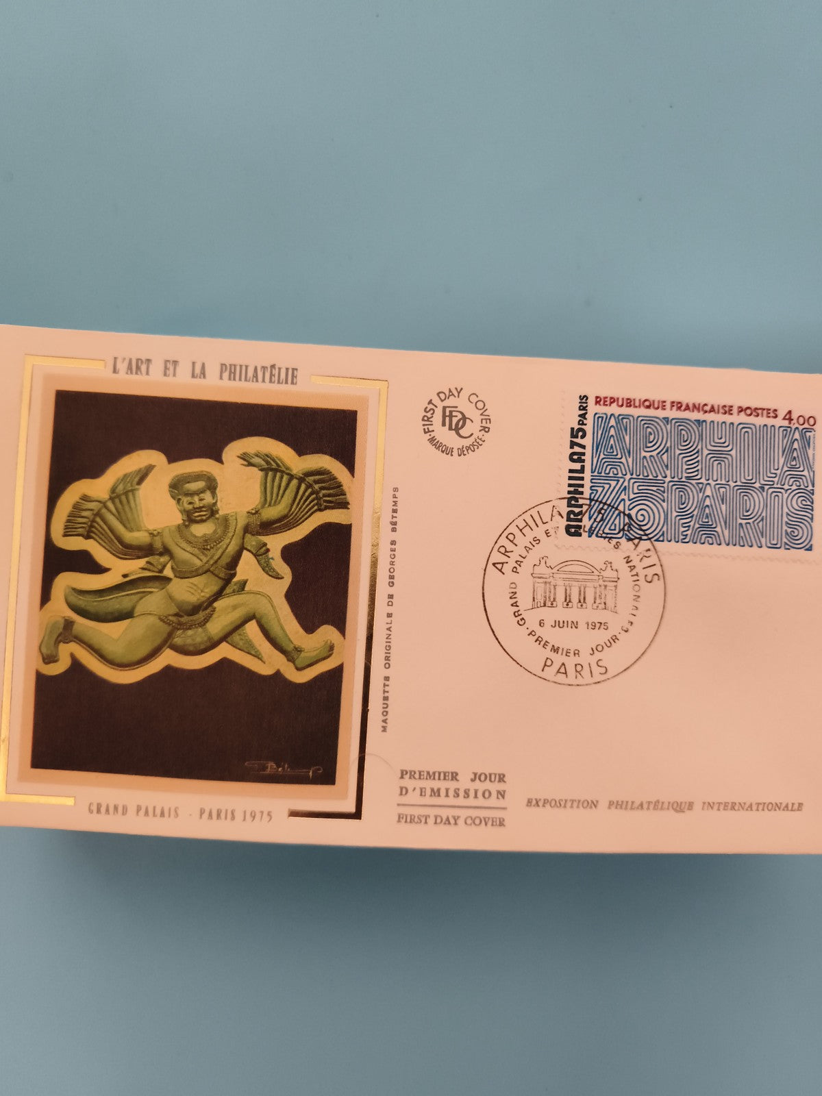 Lettre FDC Arphila 75 Paris Grand Palais 1975 Art et Philatélie timbre 4,00