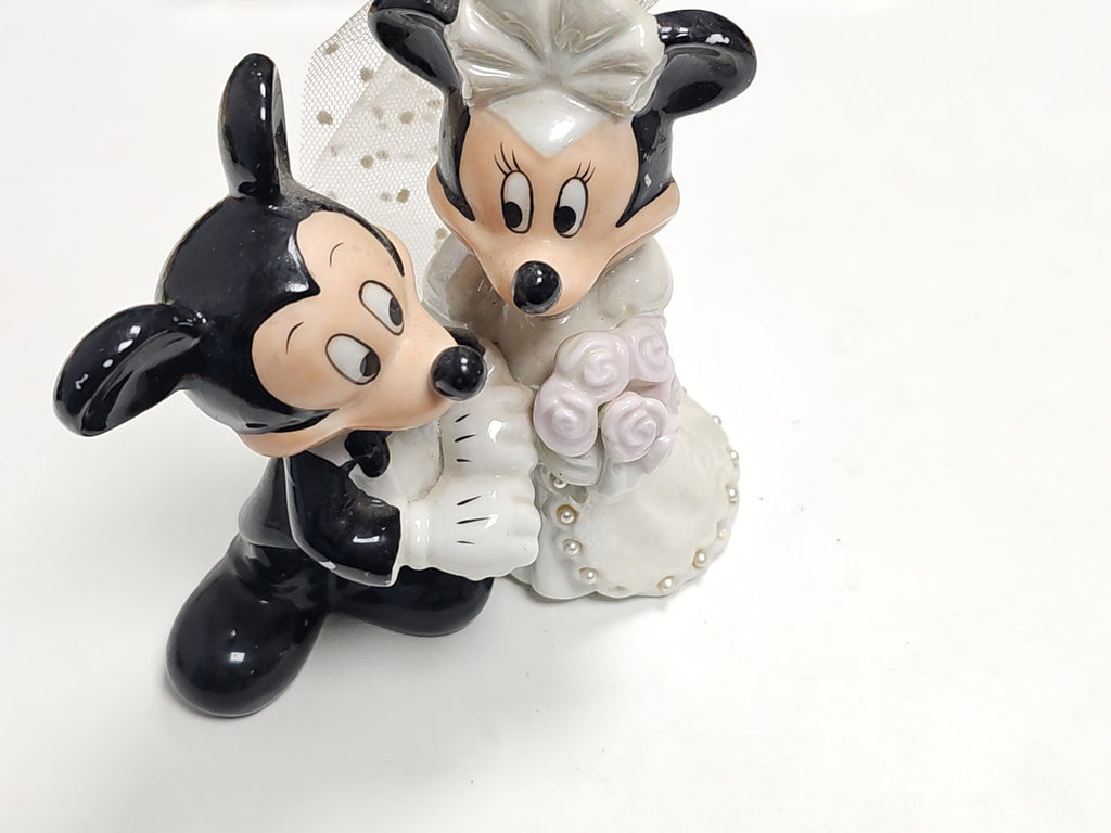 Figurine porcelaine Disney 5" Minnie et Mickey mariage tango Sri Lanka déco cade