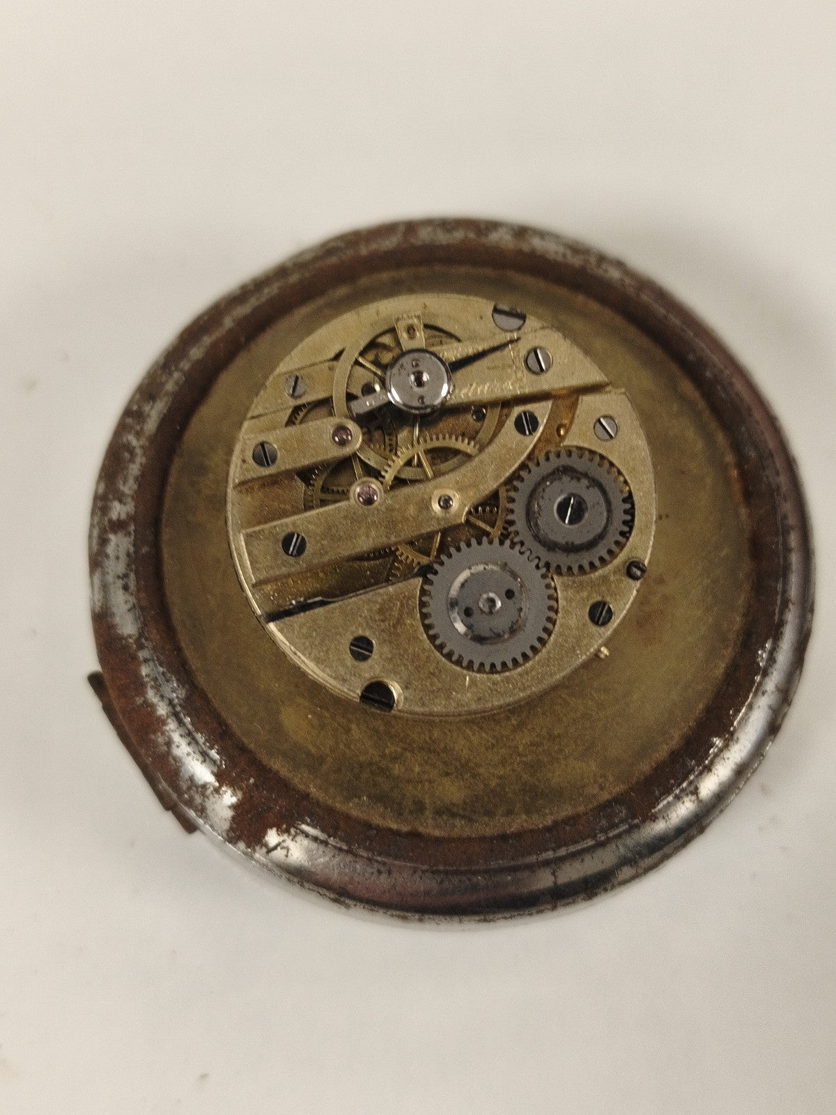 Mécanisme ancien montre à gousset Ancienne, pièce horlogerie vintage, laiton