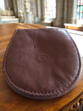 Porte-monnaie vintage cuir marron années 60 CR rétro porte-jetons pochette