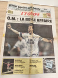 Ancien journal L'Équipe OM Marseille 1989 Jean-Pierre Papin une du 22 mai