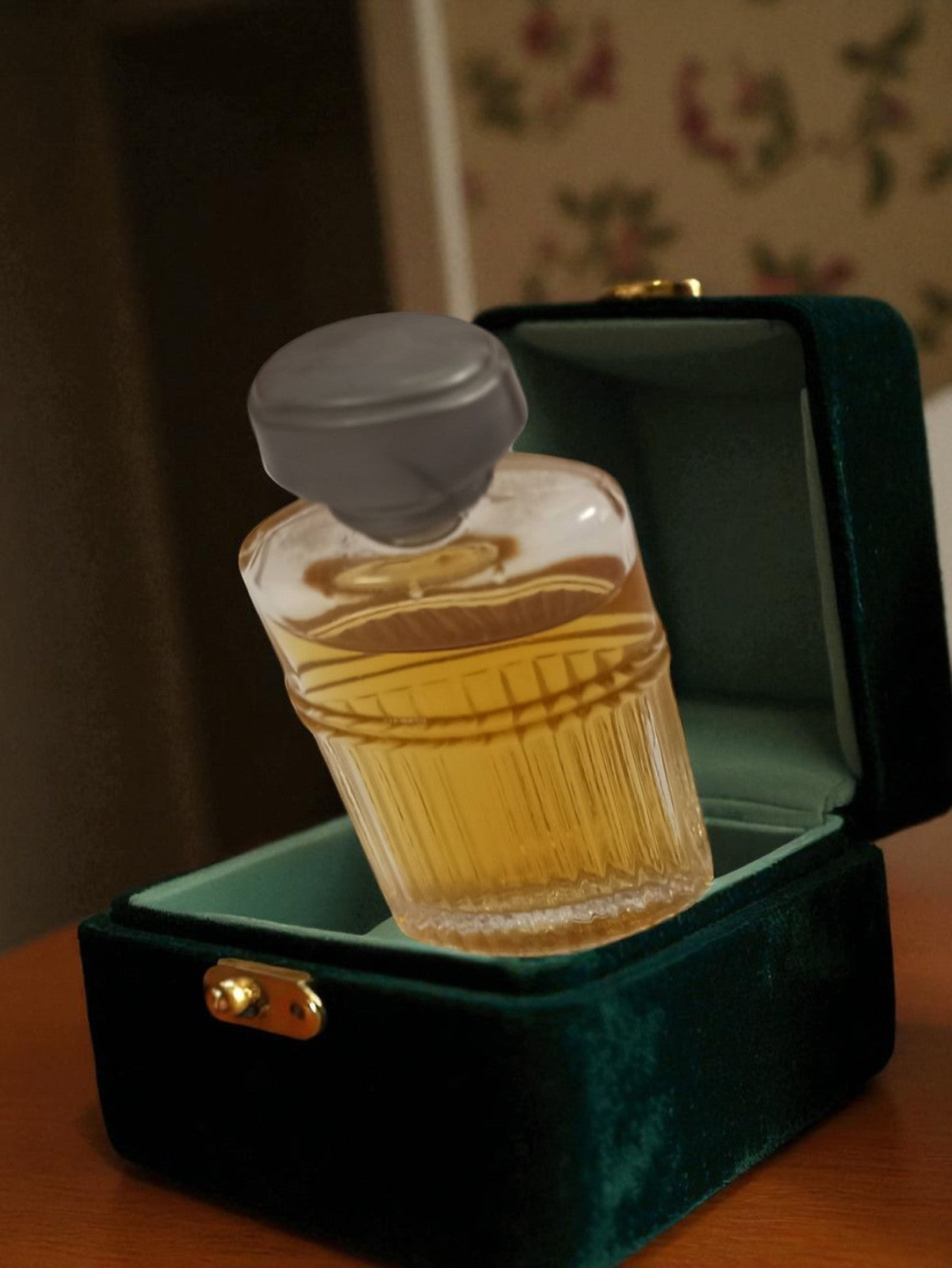 Miniature parfum vintage flacon ancien déco rétro en boîte velours