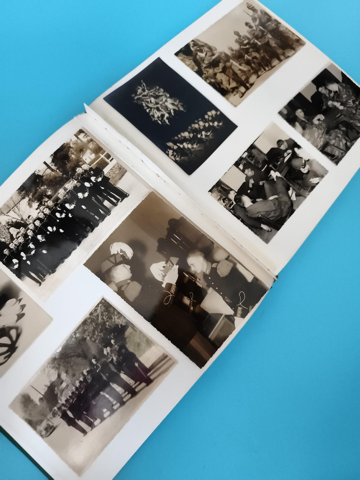 Album photos militaires ancien, classeur photographies soldats, noir & blanc vin