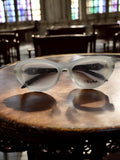 Monture lunettes vintage Thierry Mugler œil de chat blanc dégradé femme rétro