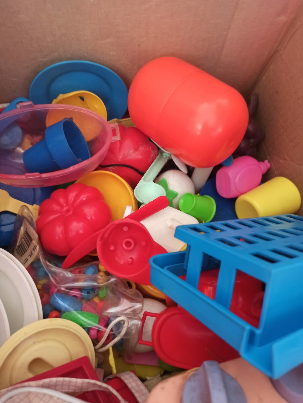 Lot jouets vintage supermarché plastique ancien années 60 paniers accessoires en