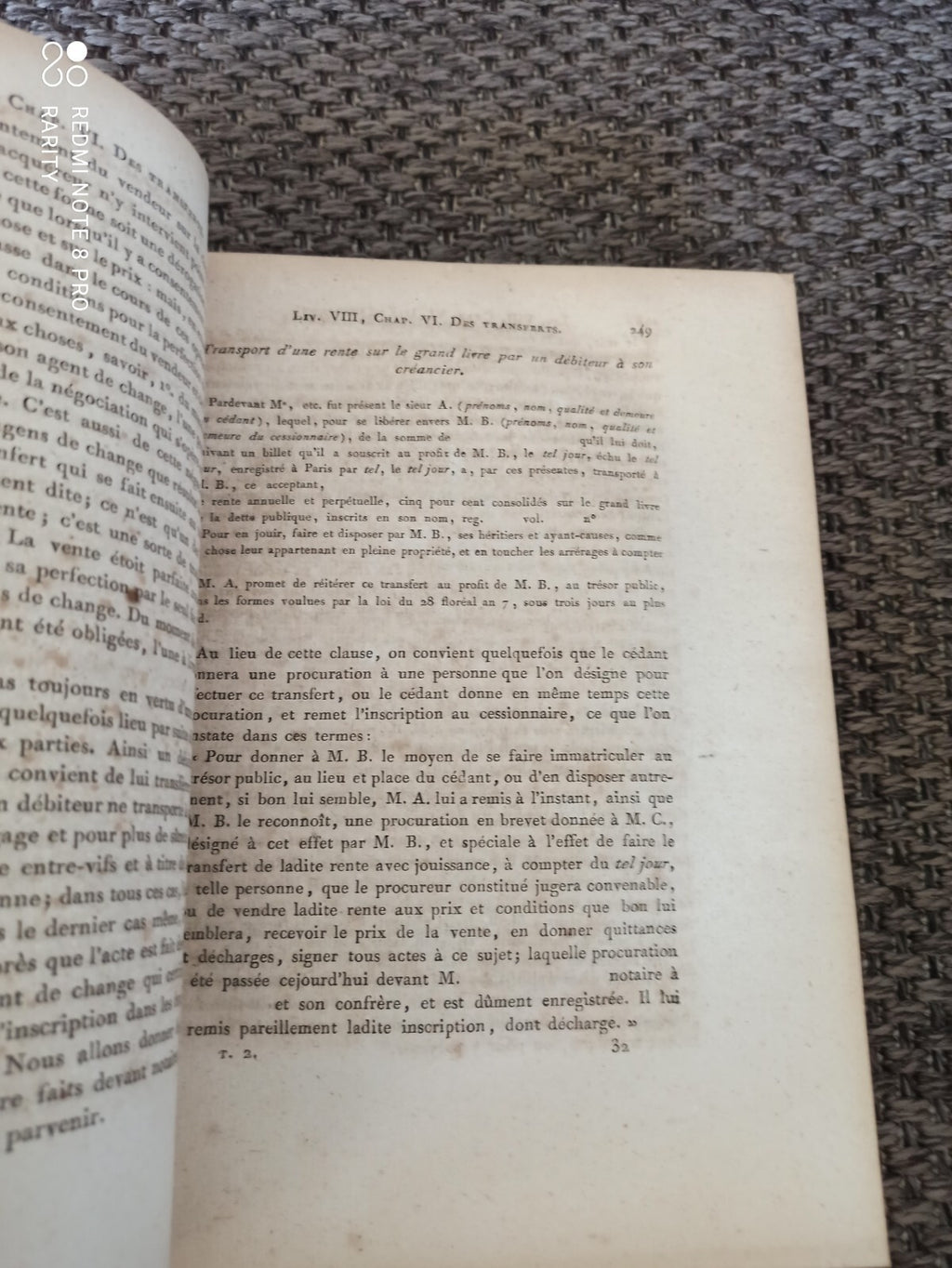 Livre ancien notariat 1807 Parfait Notaire Tome 2 Garnery Paris droit rare