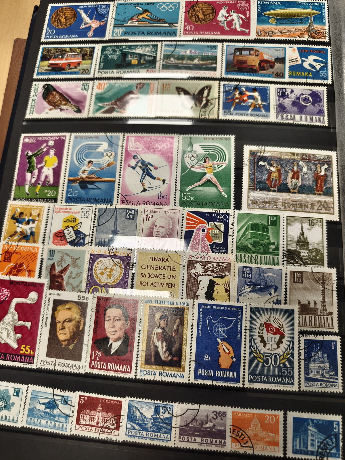 Lot timbres Roumanie Posta Romana, sports, animaux, véhicules, oblitérés