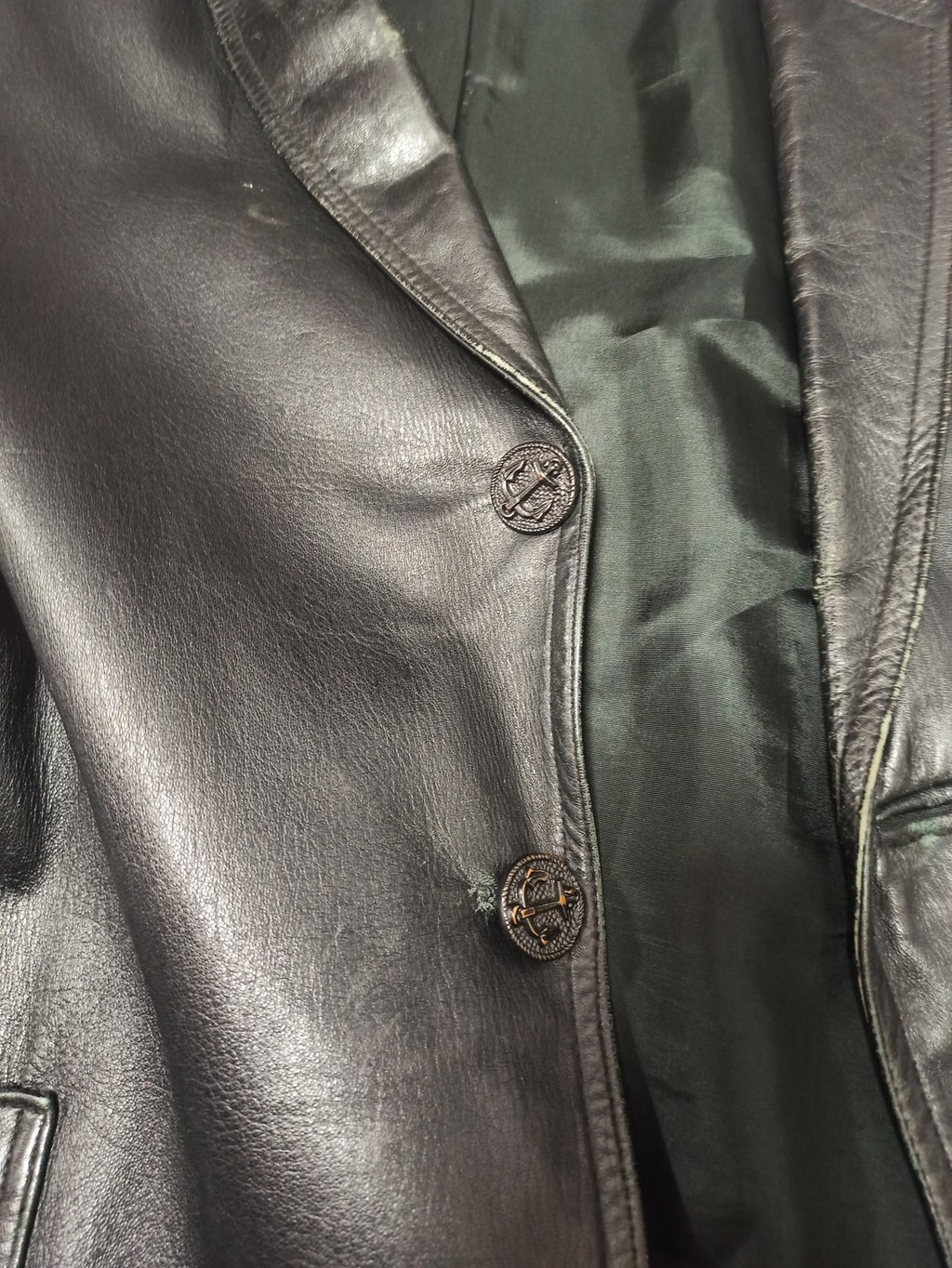 Veste blazer cuir noir vintage ancien rétro veste authentique homme