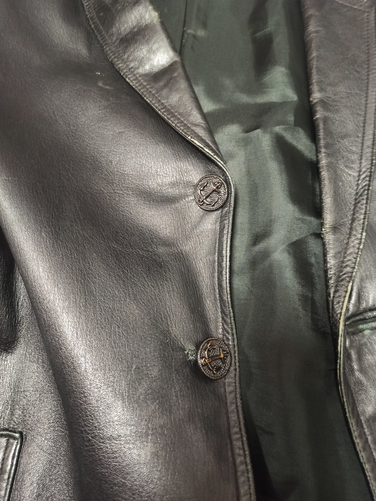 Veste blazer cuir noir vintage ancien rétro veste authentique homme