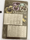 Calendrier 1917 ancien CPA fleurs pensées Art déco IDEAL 407 vintage carte posta