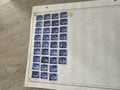 Gros lot timbres anciens Marianne 65c bleus sur planche philatélie étude