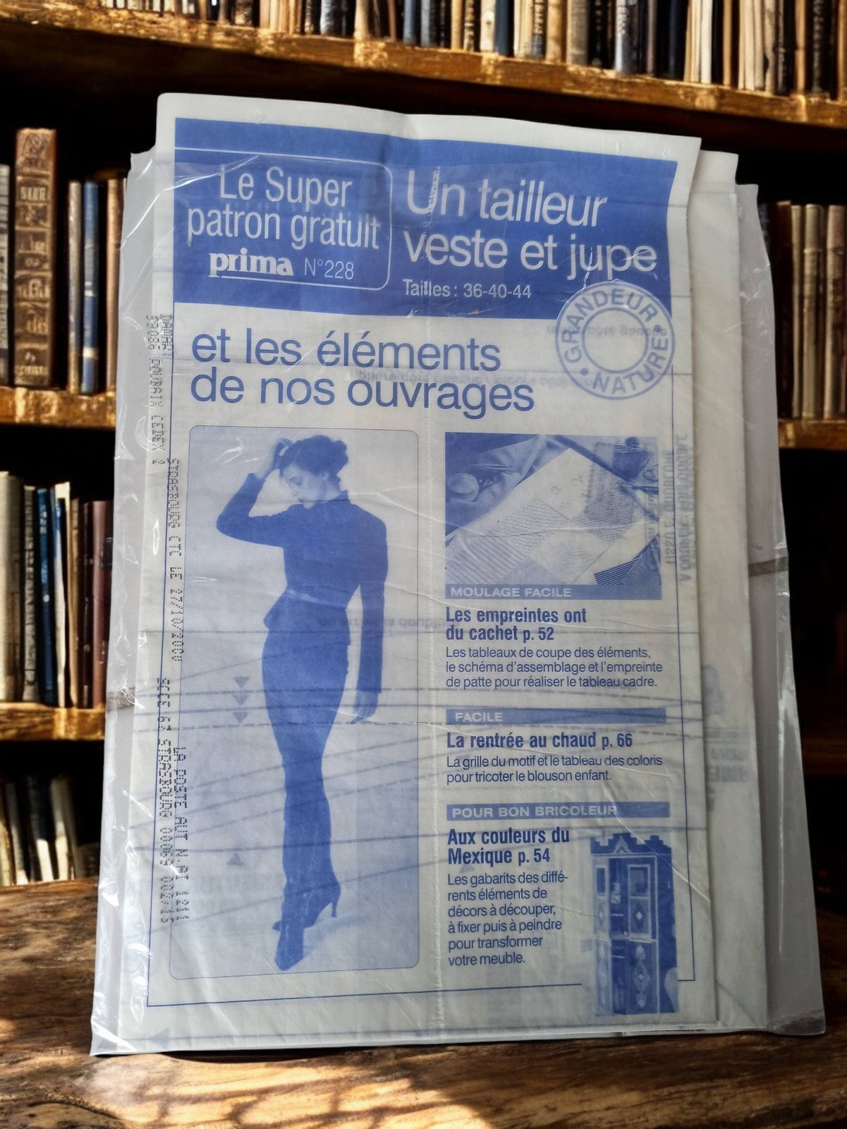 Patron couture vintage Prima N°228 tailleur veste jupe années 80 ancien rétro